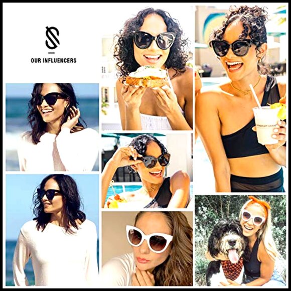 Oversized Cat Eye Sunglasses UV400 Protection Retro Vintage Women\'s Shades